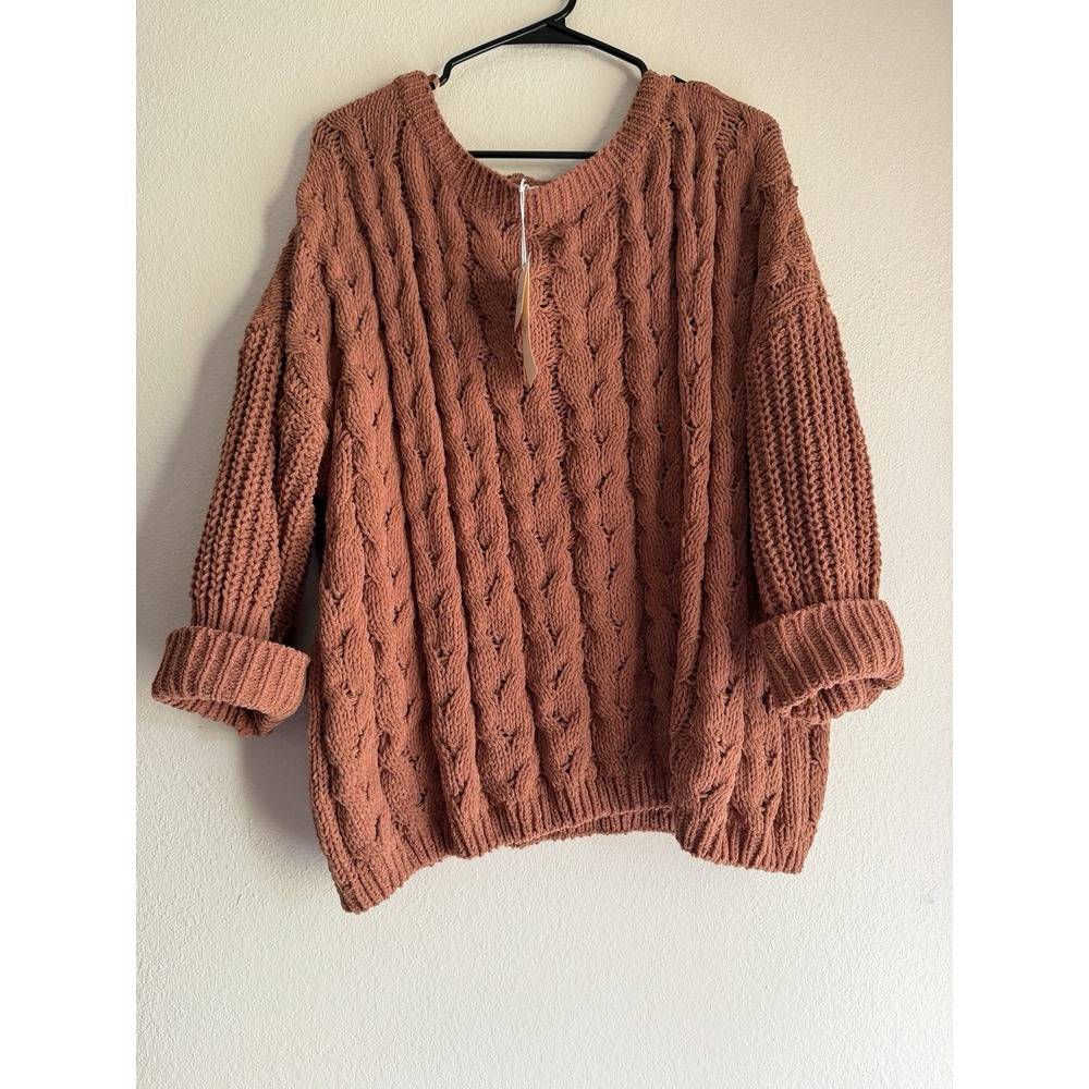 Miracle‎ USA Sweater Womens Small S/M Burnt Orange Long Sleeve Pullover NWT